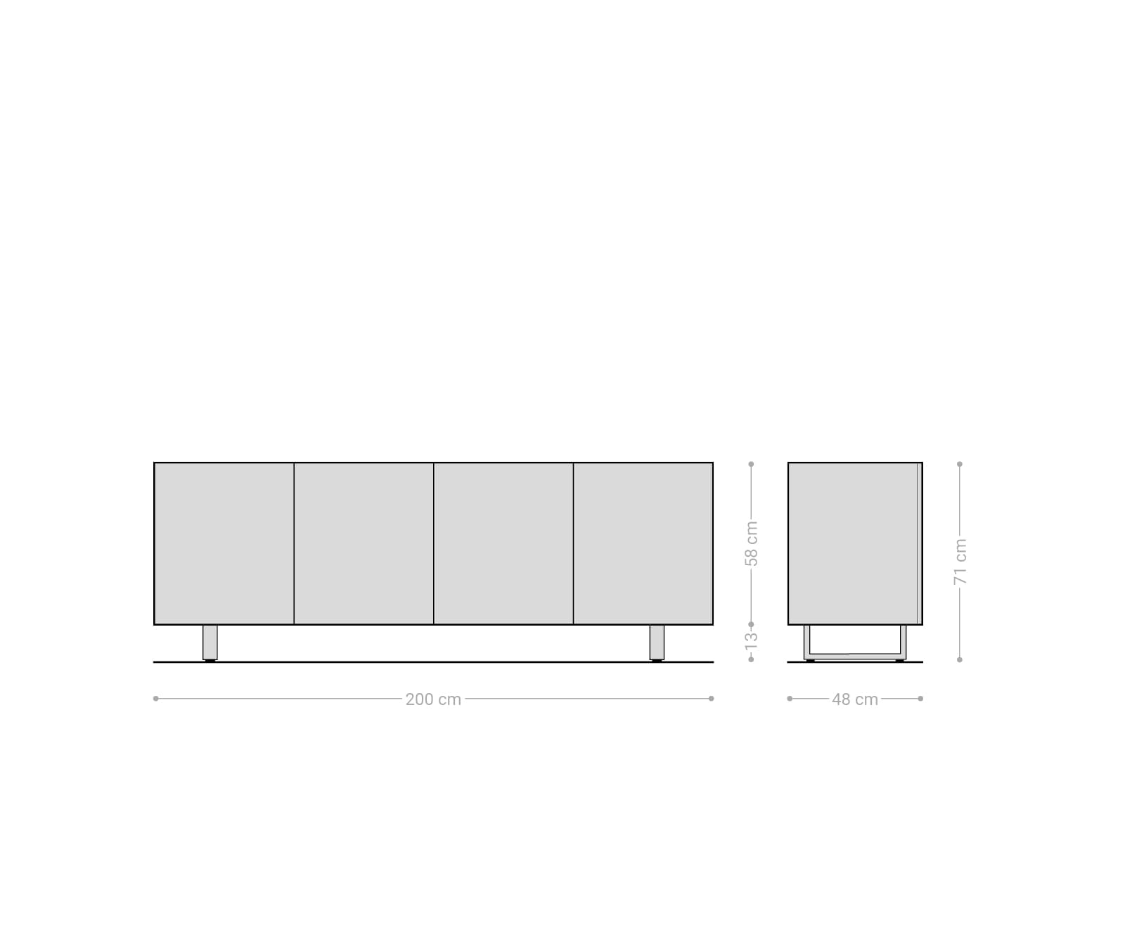 Sideboard Ashara 200 cm Esche Dunkelbraun 3D Effekt 4 Türen Kufe Metall Schwarz 6 Sideboard Ashara 200 cm Esche Dunkelbraun 3D Effekt 4 Türen Kufe Metall Schwarz 6