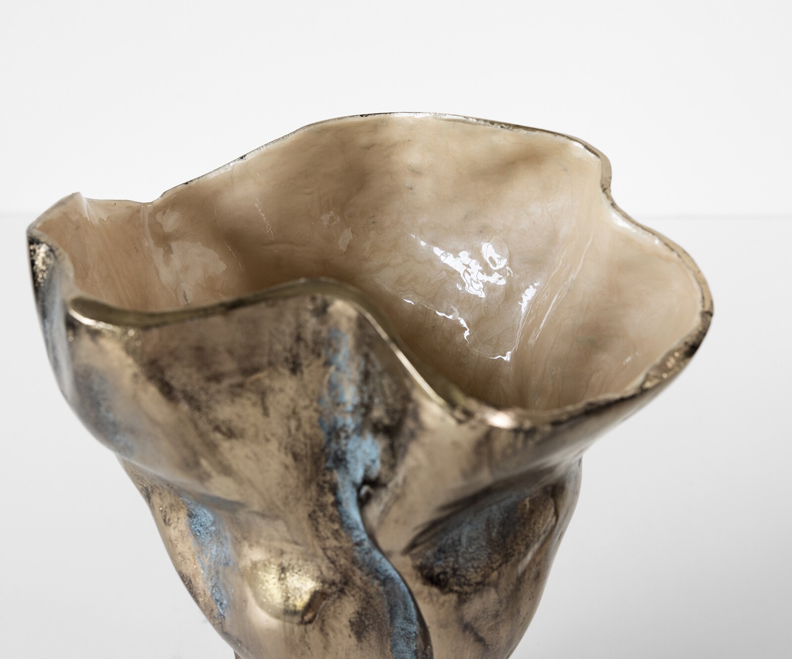 Vase Mimoro B28 x T24 x H38 cm Aluminium Laguna Antica Handgemacht 1