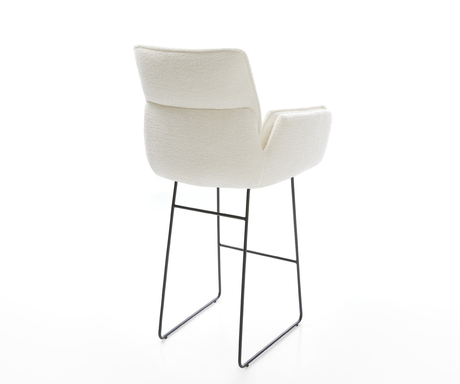 Barstuhl Nela-Flex Bouclé Soft Beige Kufengestell Metall Schwarz 5