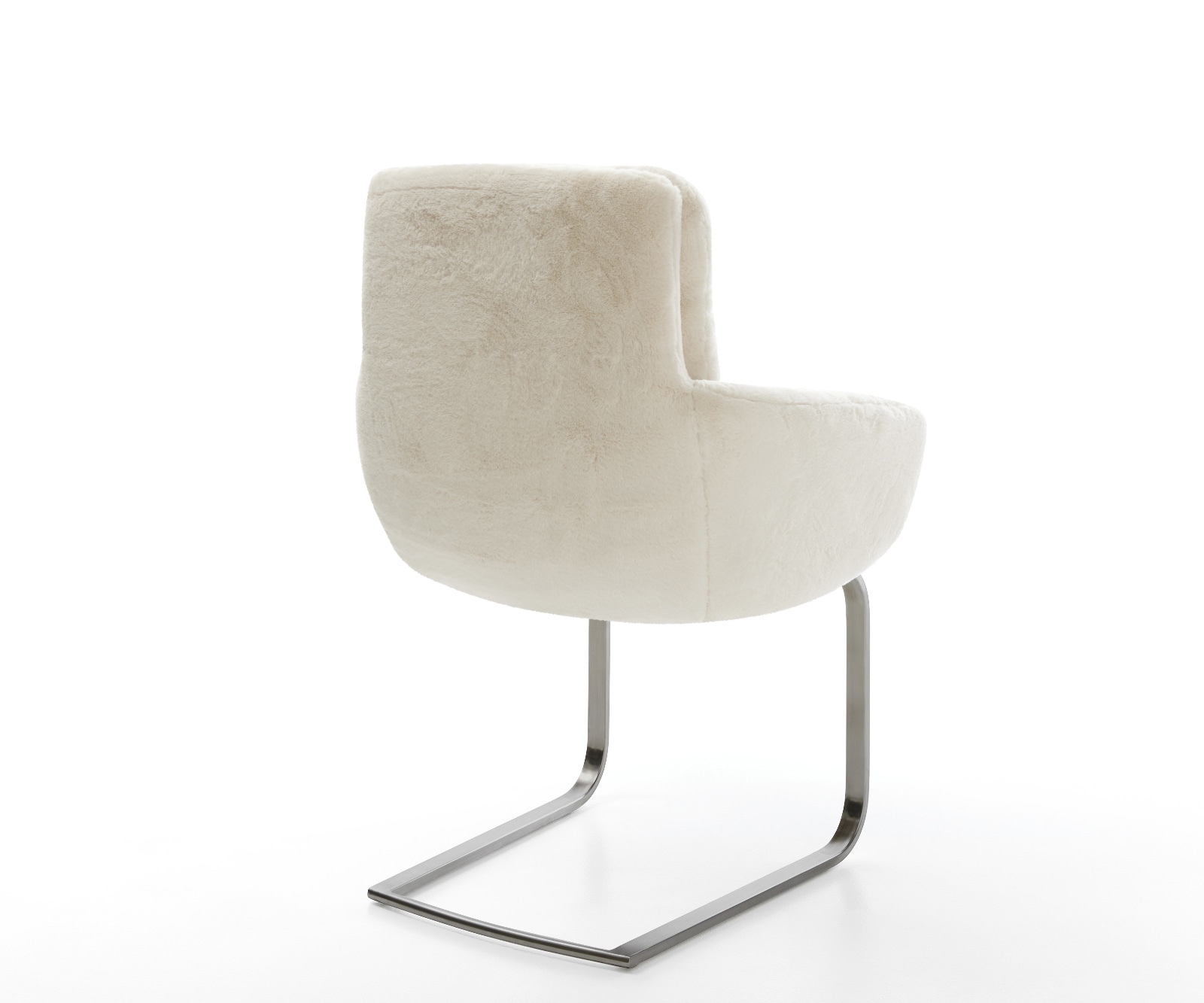 Freischwinger Abelia-Flex mit Armlehnen Plüsch Creme-Weiß Freischwinger flach Graphit 5