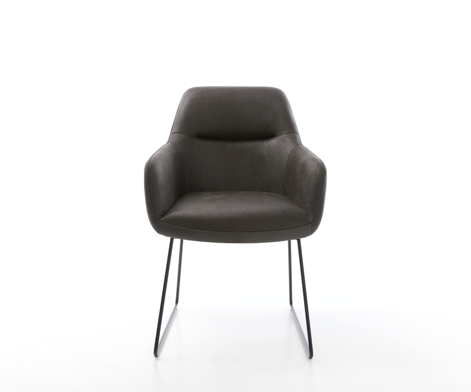 Chaise-de-salle-à-manger Pejo-Flex microvelours anthracite vintage pied trapèze noir ressorts ensachés 2 Chaise-de-salle-à-manger Pejo-Flex microvelours anthracite vintage pied trapèze noir ressorts ensachés 2