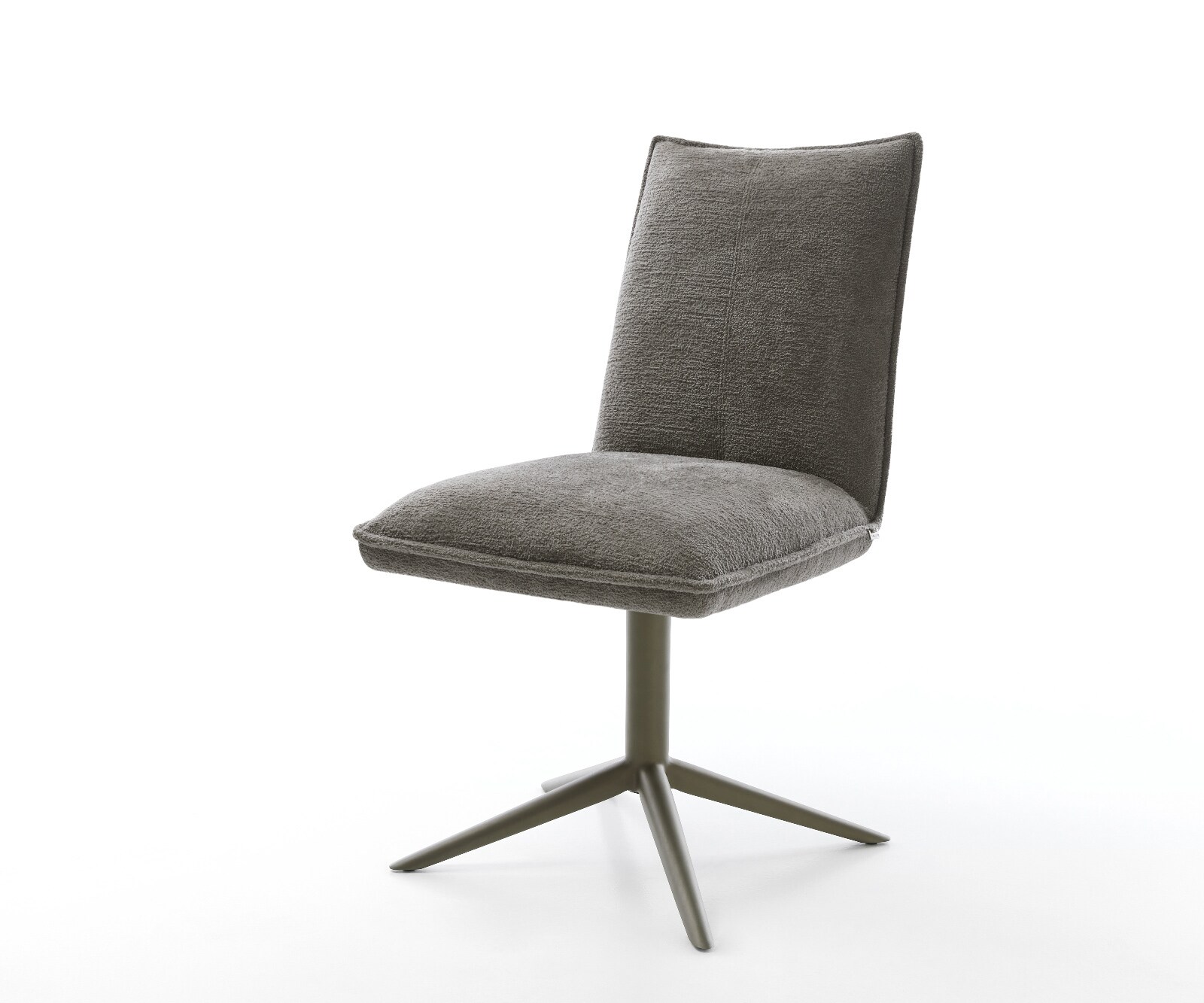 Drehstuhl Lelio-Flex Bouclé Soft Schlamm Fußkreuz Effektfinish Titan 360° drehbar Wippfunktion Taschenfederkern 1