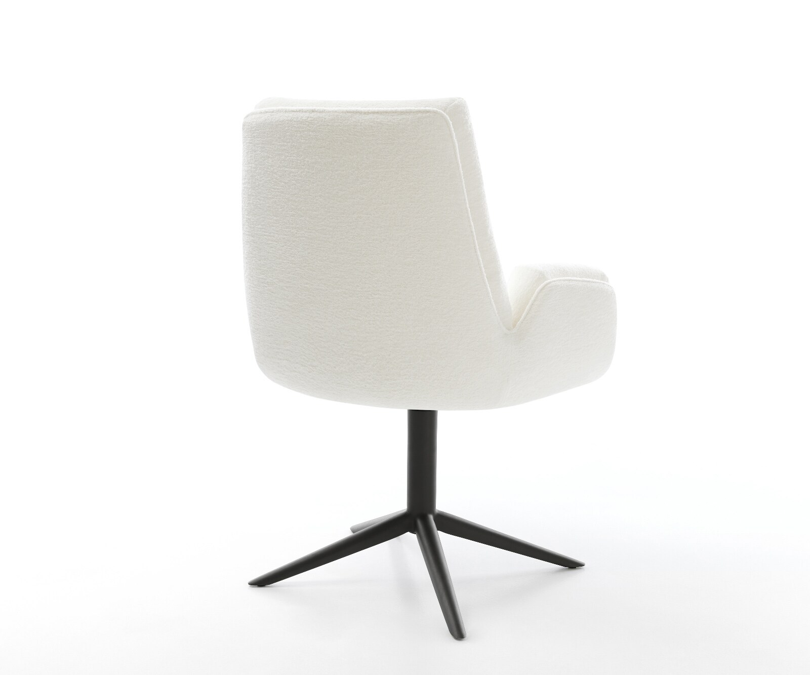 Chaise-pivotante Clea-Flex bouclé doux beige pied de chaise 4 branches noir pivotement sur 360° fonction bascule 5