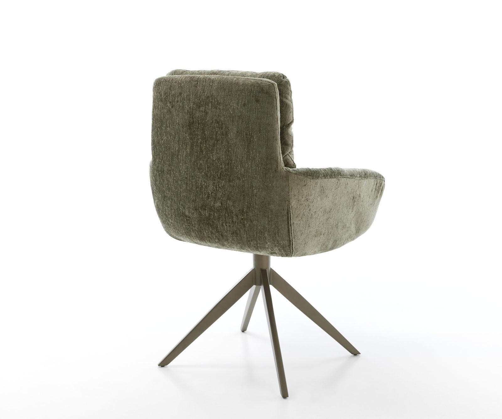 Drehstuhl Abelia-Flex mit Armlehnen Chenille Olive Kreuzgestell breit Effektfinish Titan 360° drehbar 5