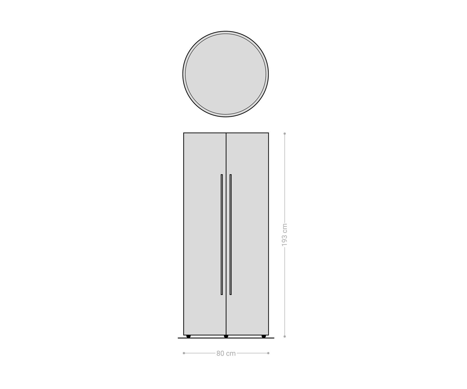 Barschrank Tulsa 80x190 cm Akazie Natur LED-Beleuchtung Weinschrank 8