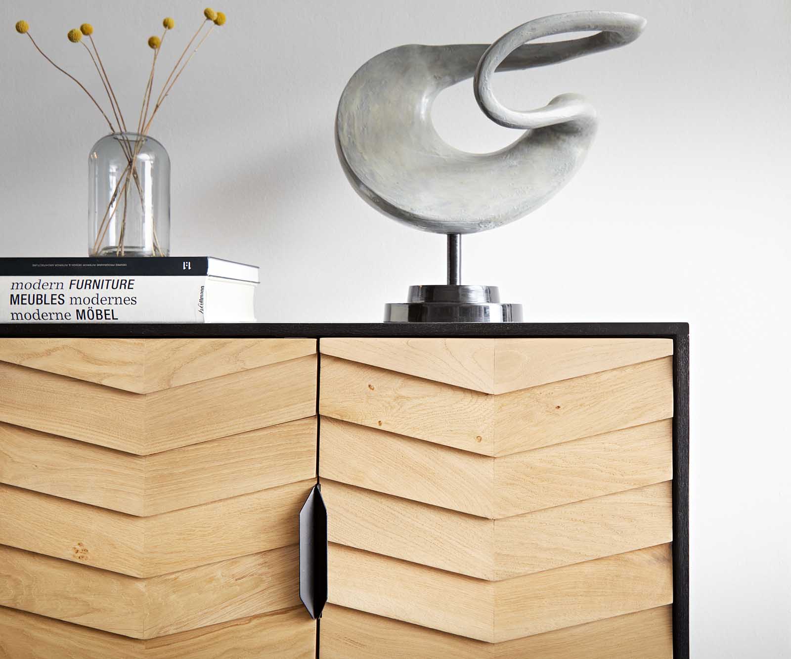 Sideboard Muvi 175 cm Eiche Natur Mango Schwarz Metall Schwarz 4 Türen 4 Sideboard Muvi 175 cm Eiche Natur Mango Schwarz Metall Schwarz 4 Türen 4