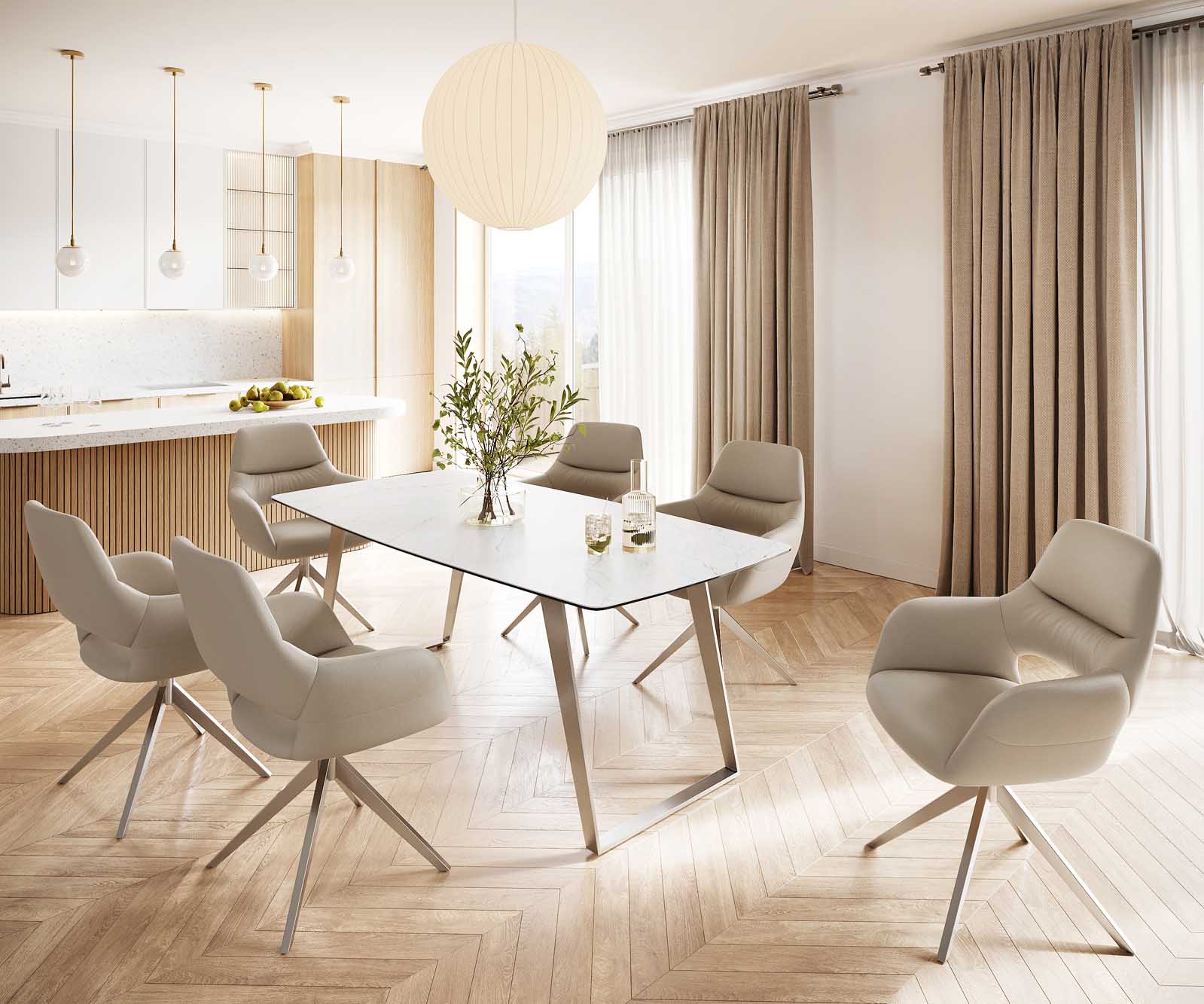 Table-à-manger Edge forme Boot 200x100 céramique Laminam® statuarietto blanc inox incliné 5 Table-à-manger Edge forme Boot 200x100 céramique Laminam® statuarietto blanc inox incliné 5
