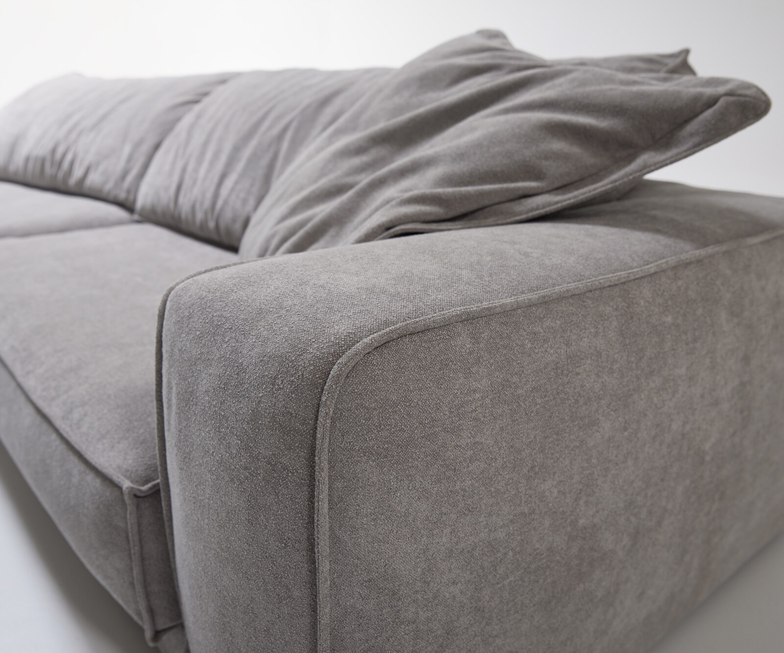 Big-Sofa Snoosh 400x150 cm Strukturstoff Soft Grau Recamiere links 6