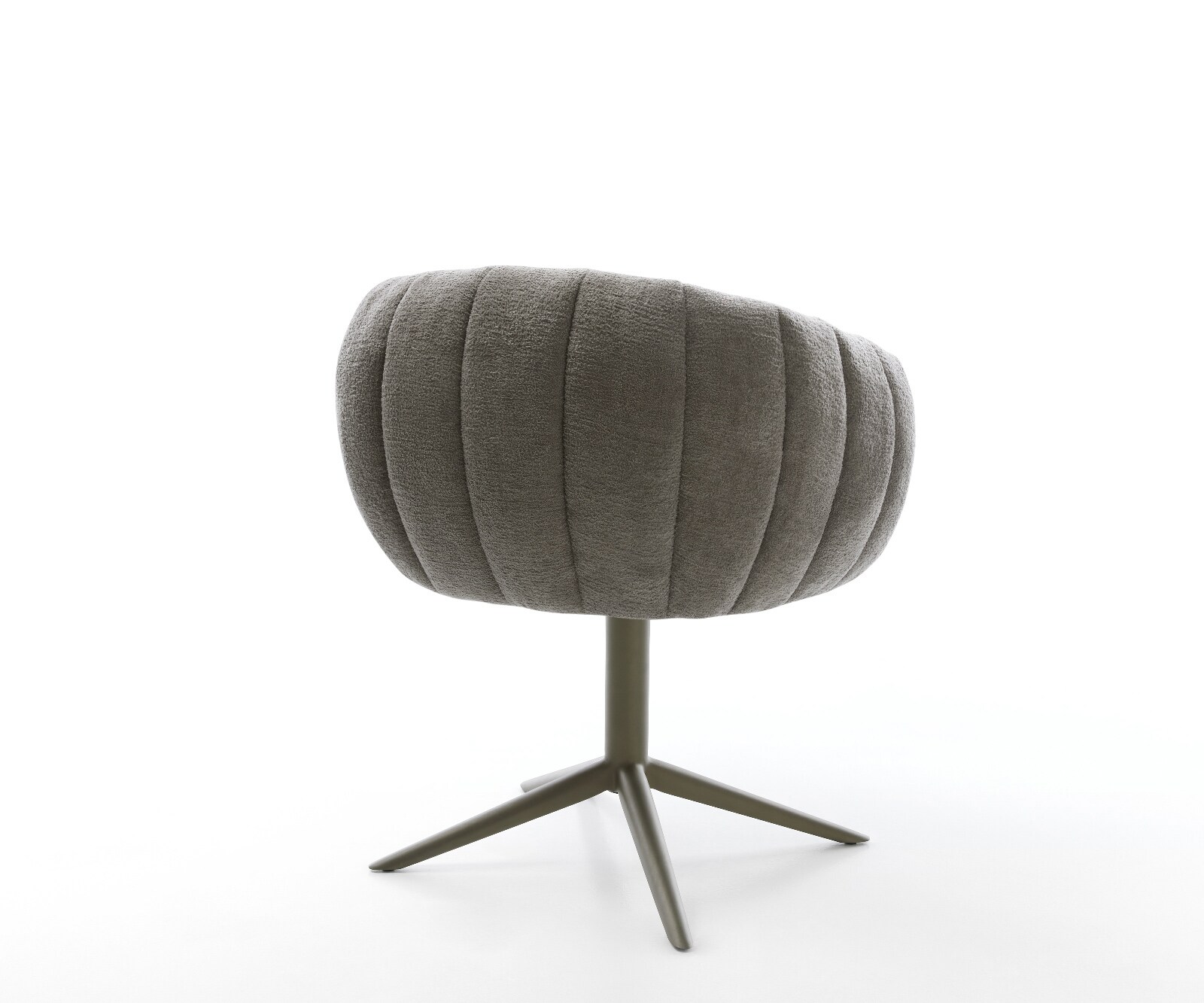 Chaise-pivotante Jada-Flex bouclé doux couleur boue pied croisé angulaire aspect titane pivotement sur 360° fonction bascule ressorts ensachés 5