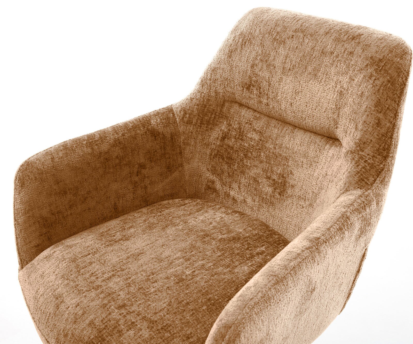 Chaise-pivotante Pejo-Flex chenille rouille pied de chaise 4 branches aspect titane pivotement sur 360° fonction bascule ressorts ensachés 4