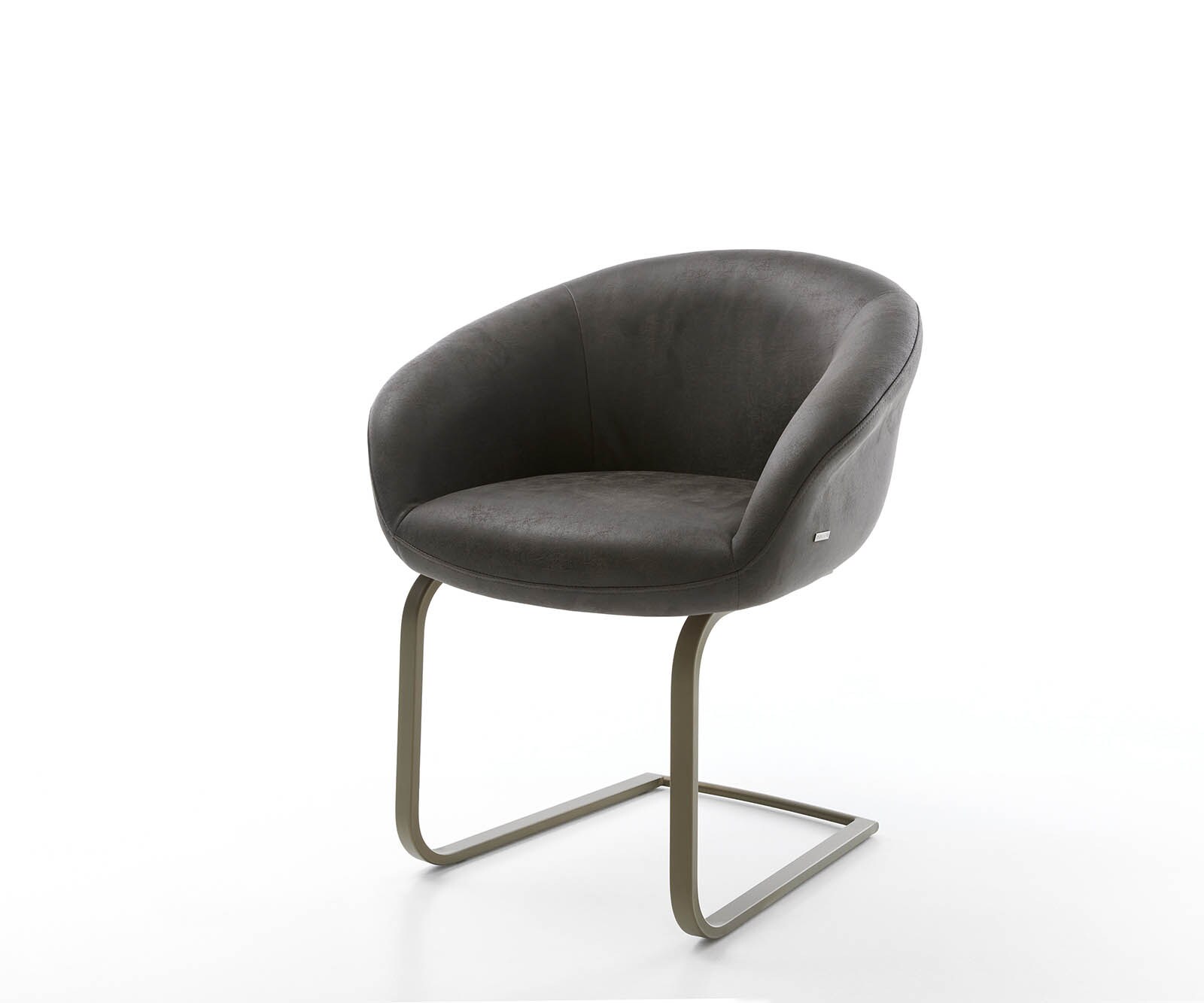 Cantilever Vinka-Flex avec accoudoirs anthracite vintage pied cantilever plat aspect titane ressorts ensachés