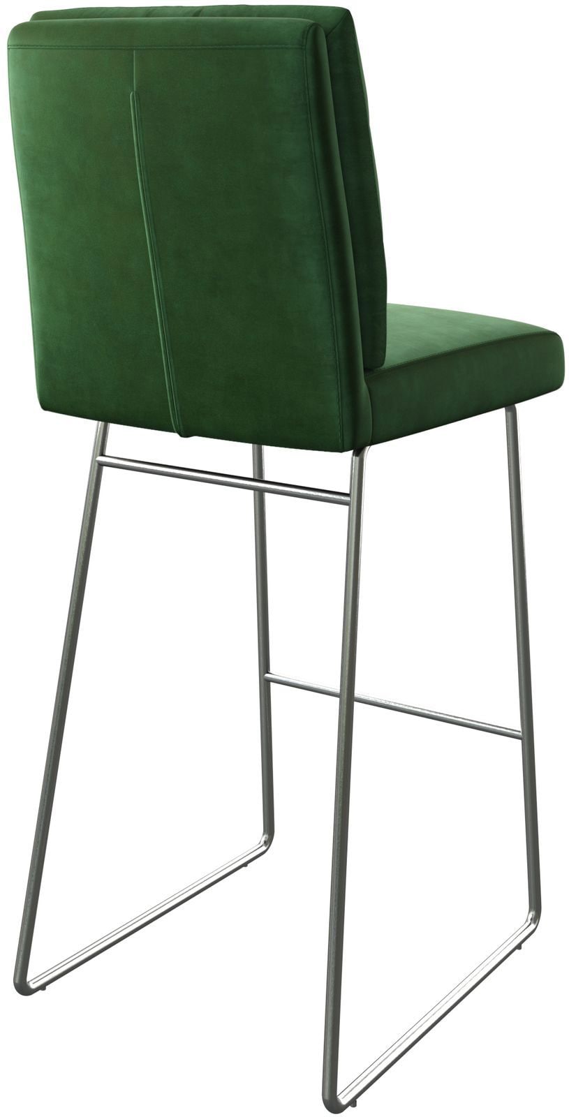 Barstuhl Pela-Flex Samt Grün Kufengestell Edelstahl 4 Barstuhl Pela-Flex Samt Grün Kufengestell Edelstahl 4
