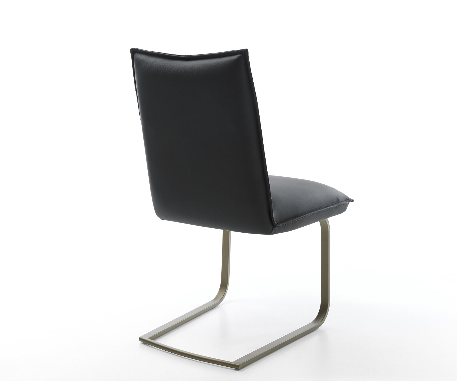 Cantilever Lelio-Flex cuir de vache noir pied cantilever plat aspect titane ressorts ensachés 4