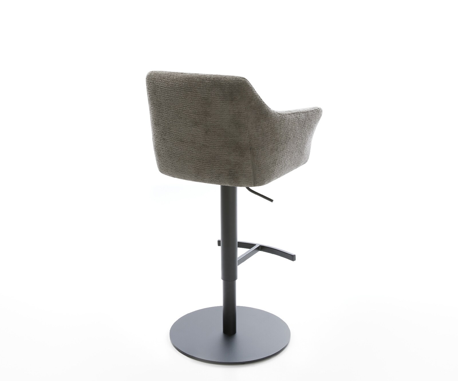 Chaise-de-bar Yulo-Flex Bouclé doux Boue Pied pivotant réglable en hauteur Noir Noir 4