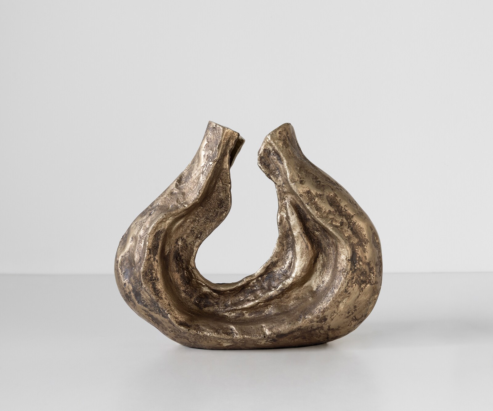 Sculpture Nexora l40 x P15 x H33 cm Aluminium Oro Antico Faite main 1