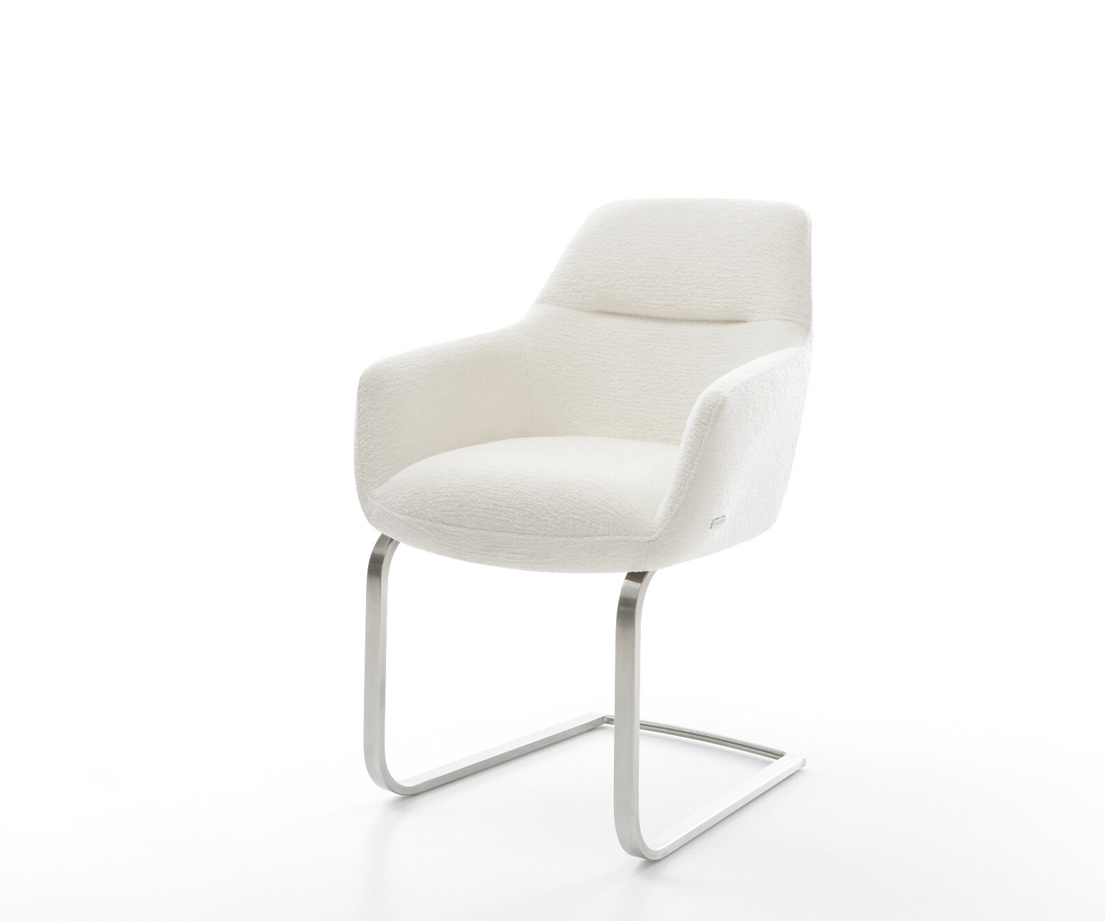 Cantilever Pejo-Flex bouclé doux beige pied cantilever plat acier inoxydable resorts ensachés 1