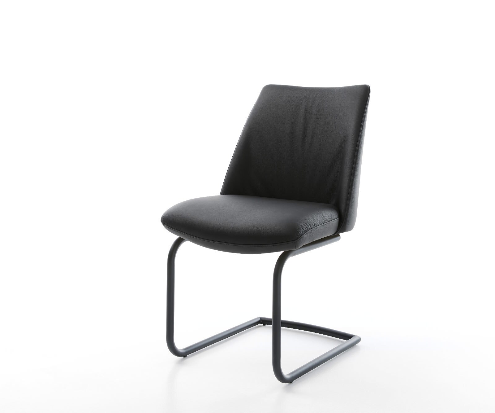 Freischwinger Elso-Flex Echt-Leder Schwarz Freischwinger rund Schwarz Taschenfederkern