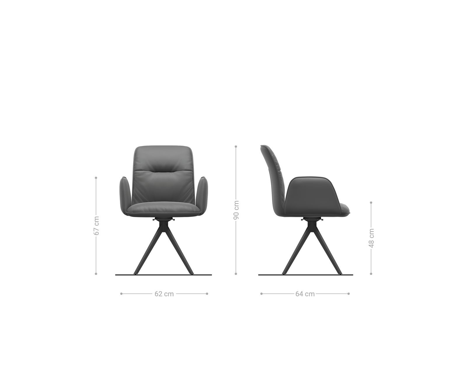 Chaise-de-salle-à-manger Vinja-Flex microvelours anthracite vintage pied croisé angulaire noir 6 Chaise-de-salle-à-manger Vinja-Flex microvelours anthracite vintage pied croisé angulaire noir 6