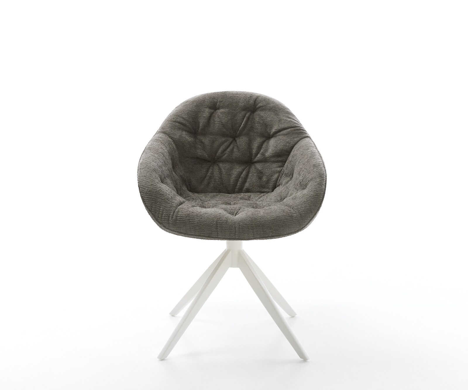 Chaise-pivotante Gaio-Flex bouclé doux couleur boue pied croisé large blanc pivotement sur 360° fonction bascule 2