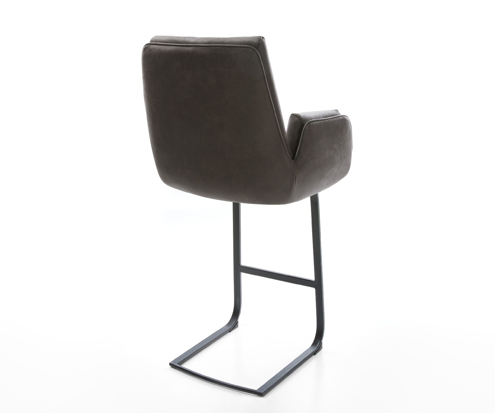 Chaise-de-bar Clea-Flex Microfibre Anthracite vintage Pied cantilever plat noir Noir 5