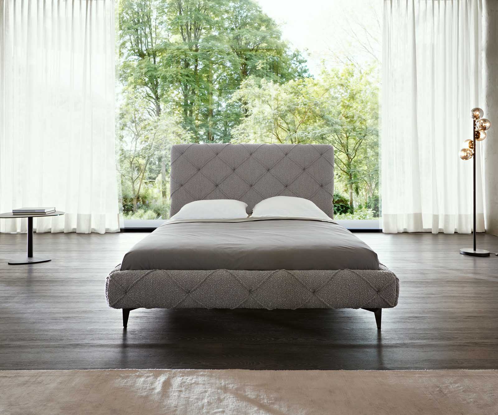 Polsterbettgestell Nayara 140x200 cm Bouclé Silbergrau 3