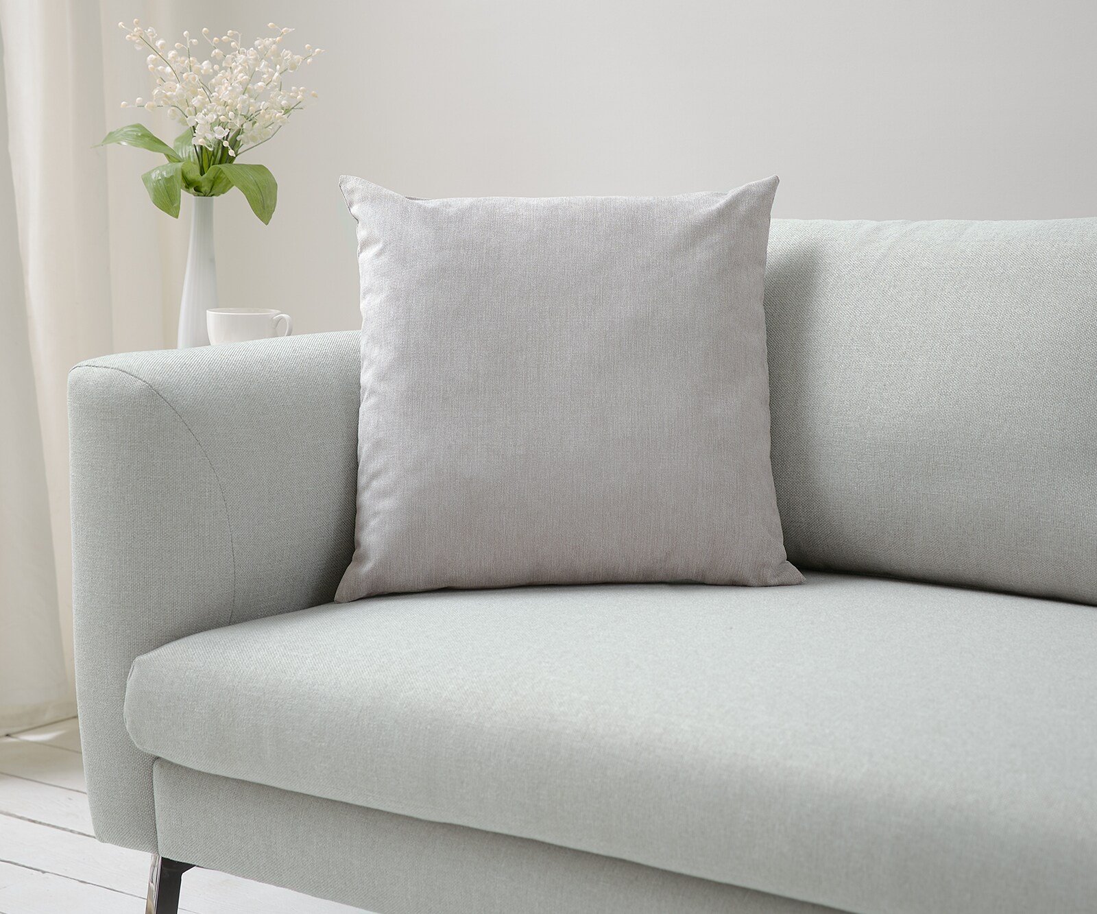 Kissen Dalma 50x50 cm  Velour Silbergrau