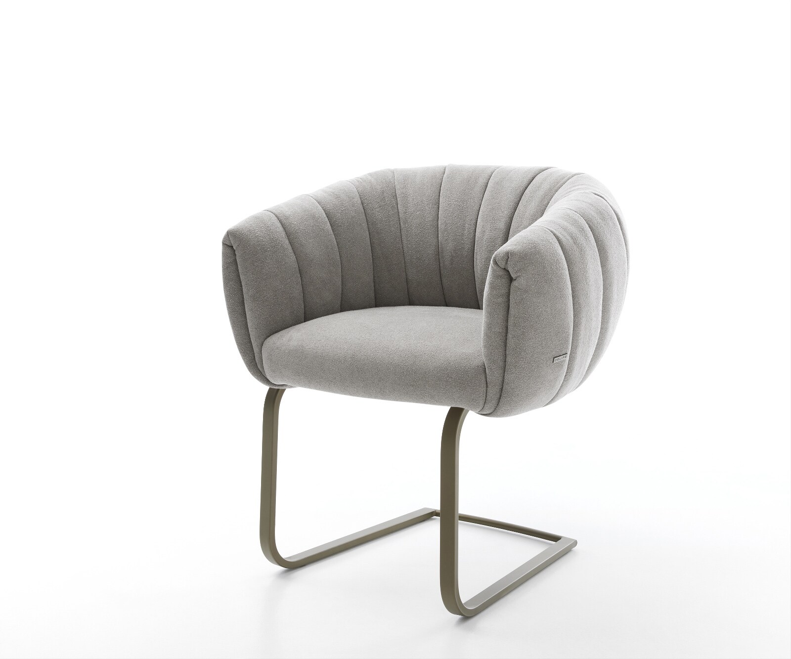 Cantilever Jada-Flex tissu structuré doux gris pied cantilever plat aspect titane ressorts ensachés