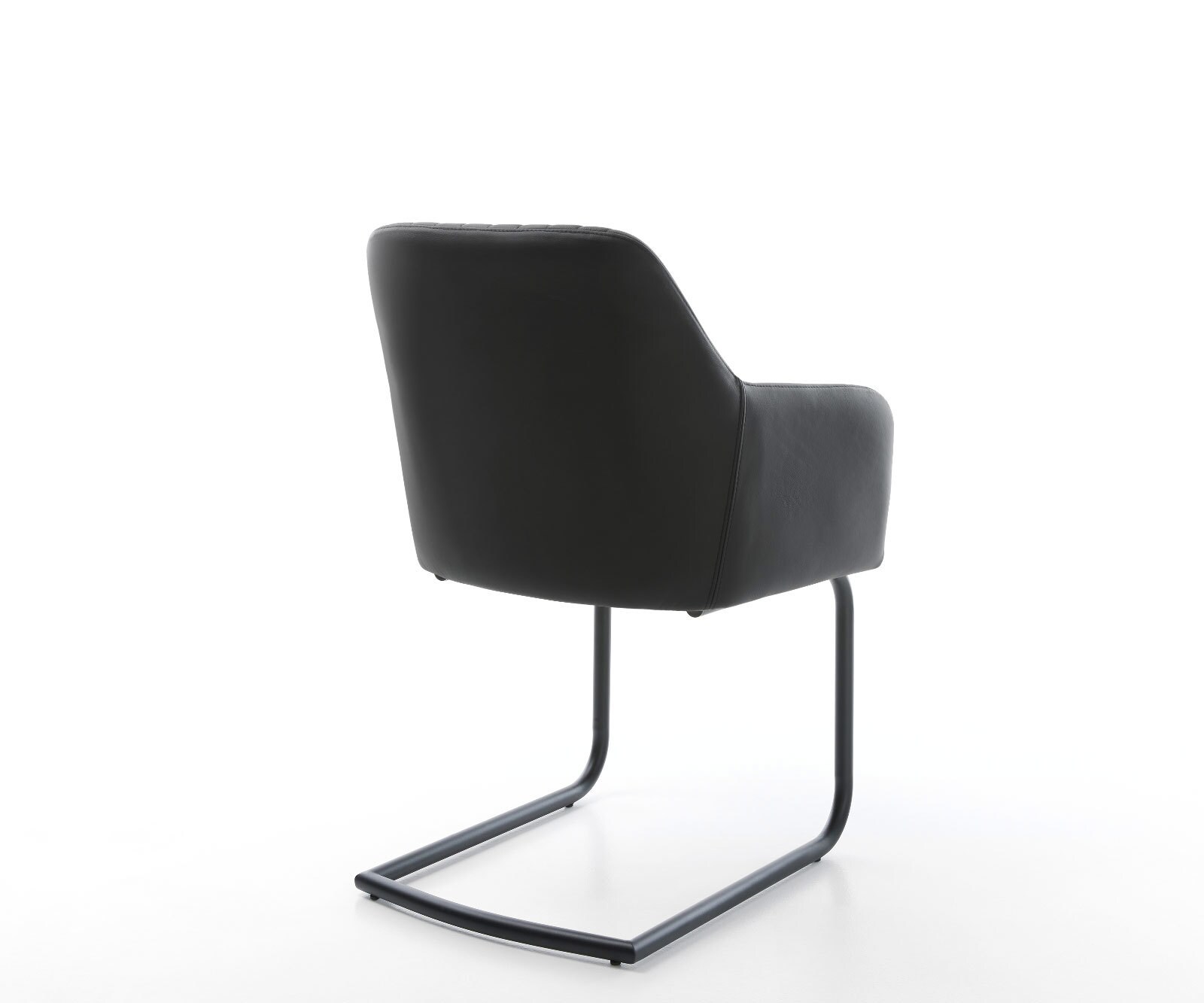 Cantilever Greg-Flex cuir de vache noir pied cantilever rond noir ressorts ensachés 5