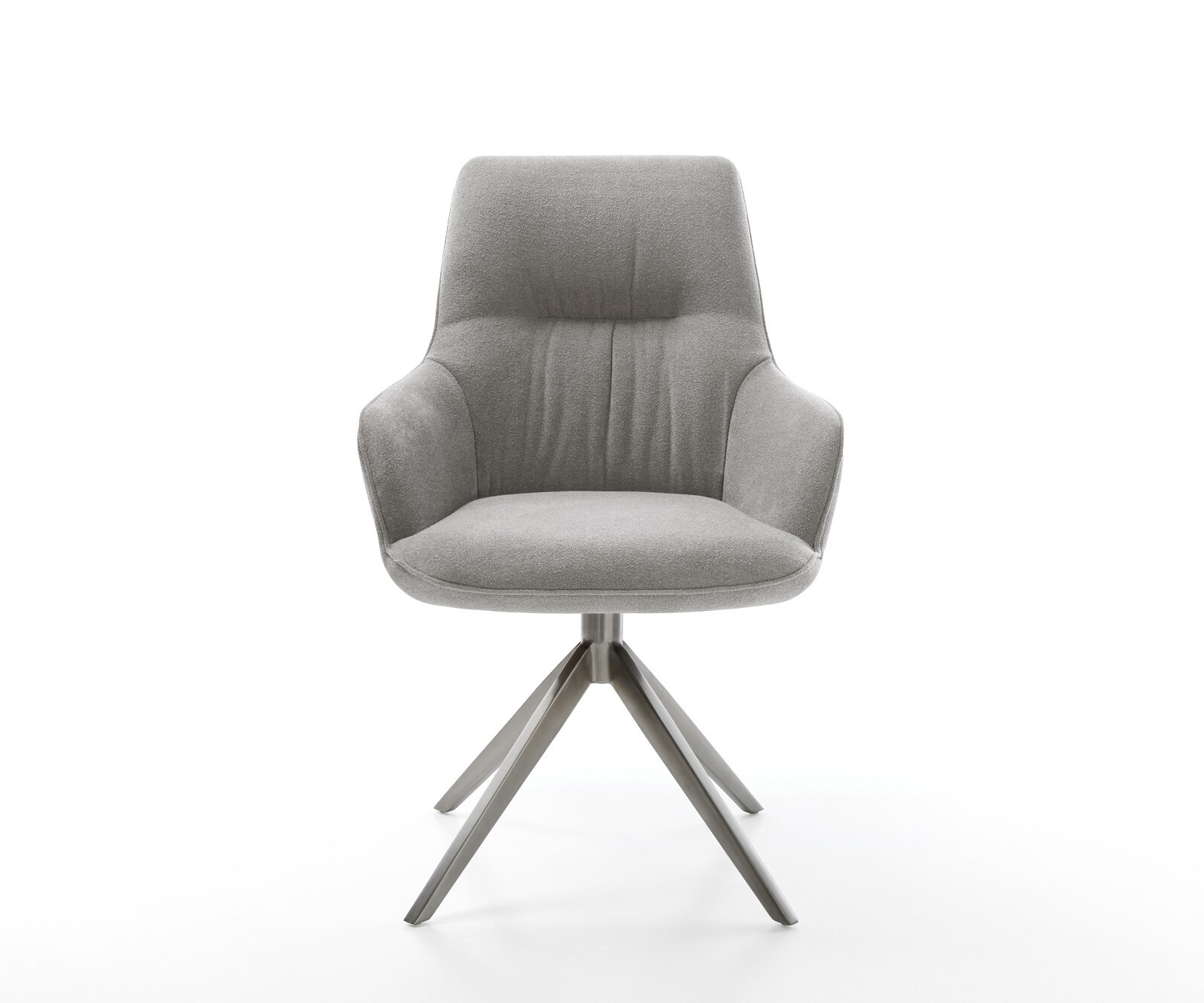 Chaise-pivotante Zelia-Flex avec accoudoirs tissu structuré doux gris pied croisé large grafiete pivotement sur 360° fonction bascule resorts ensachés 1