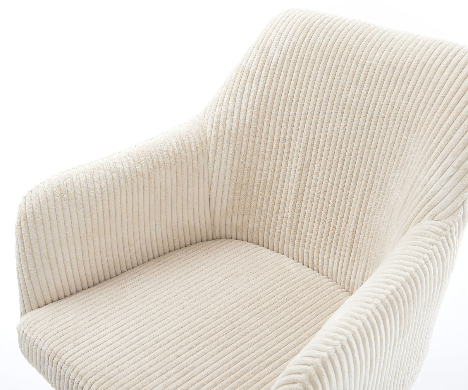 Chaise-de-salle-à-manger Greg-Flex côtelé beige vintage pied trapèze noir ressorts ensachés 4