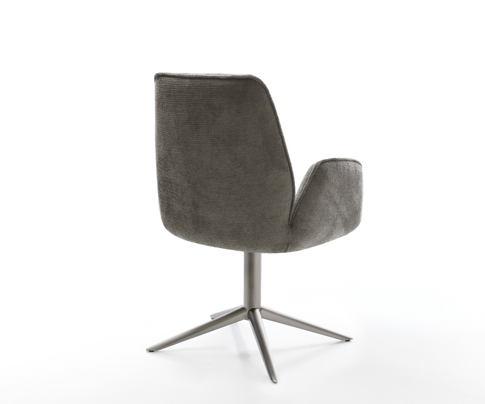 Chaise-pivotante Zoa-Flex bouclé doux couleur boue pied de chaise 4 branches grafiete pivotement sur 360° fonction bascule resorts ensachés 4