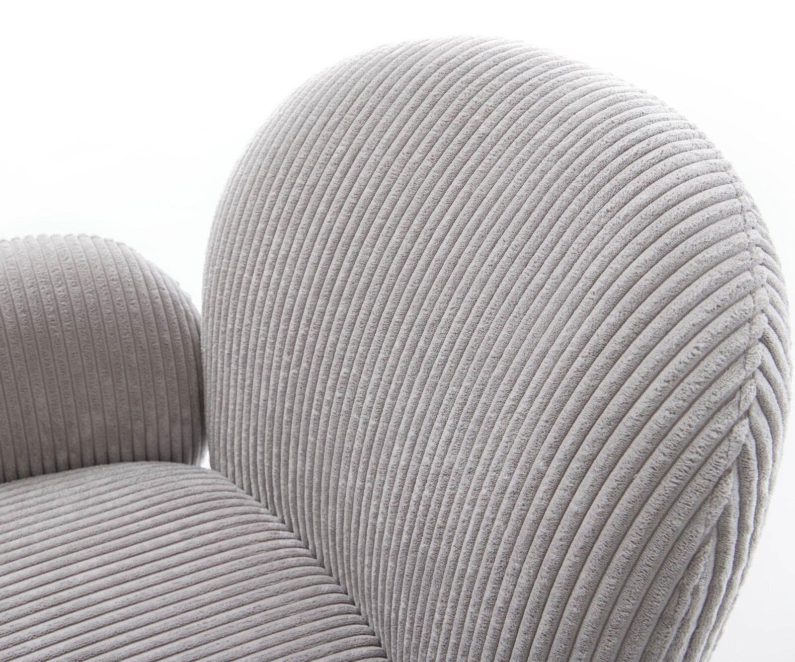 Freischwinger Nube-Flex mit Armlehnen Cord Silbergrau Freischwinger flach Effektfinish Titan Taschenfederkern 4