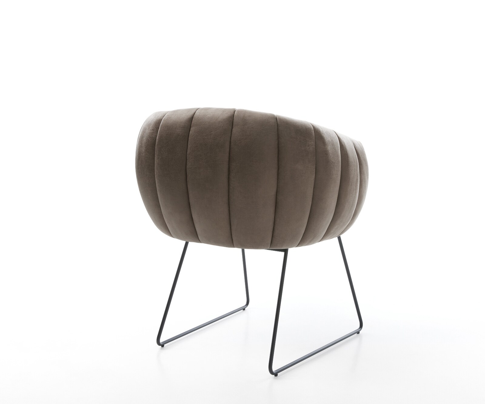 Esszimmerstuhl Jada-Flex Mikrofaser Taupe Vintage Kufengestell Schwarz Taschenfederkern 5