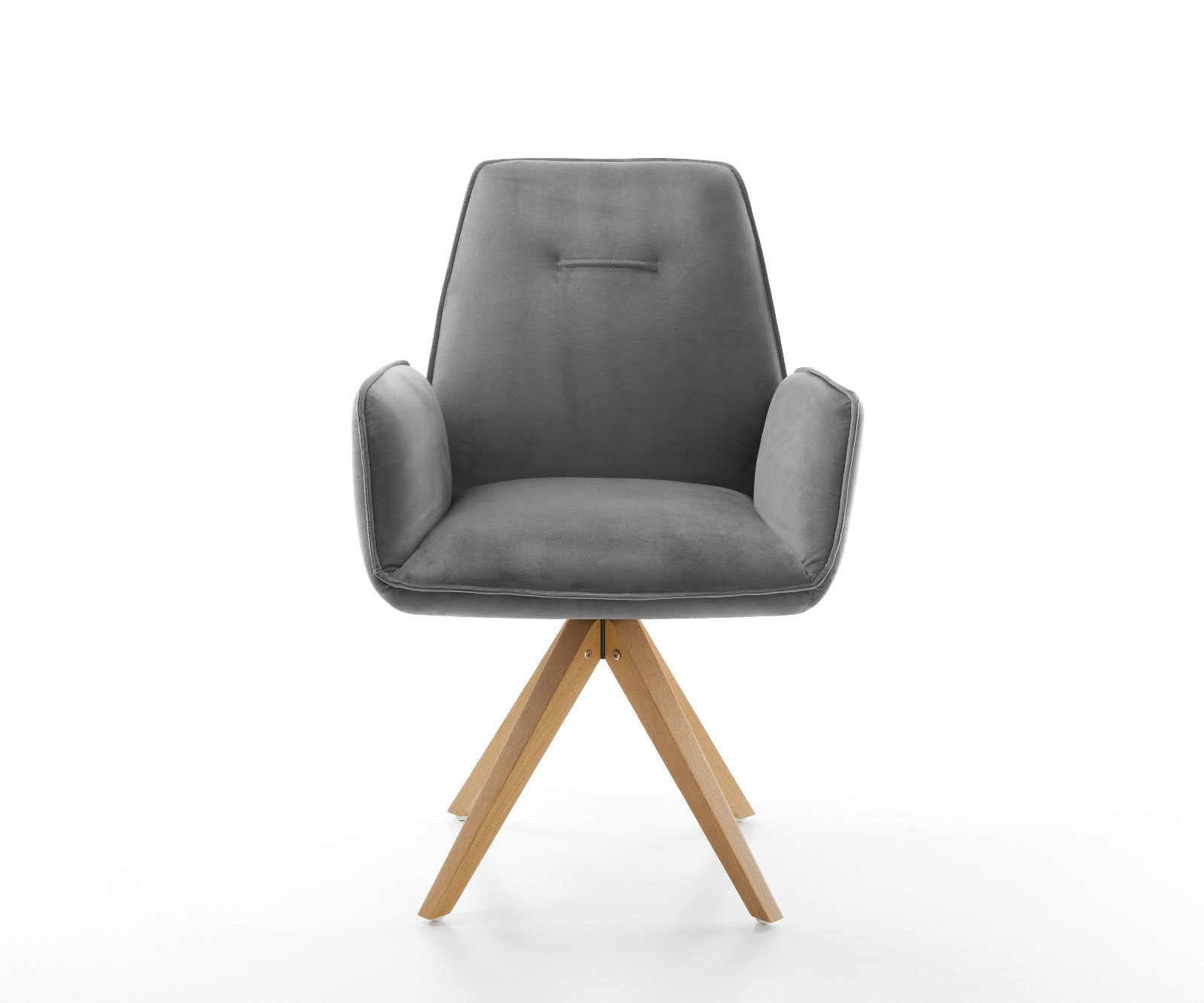 Esszimmerstuhl Zoa-Flex Samt Grau Holzgestell kantig Natur Taschenfederkern 1 Esszimmerstuhl Zoa-Flex Samt Grau Holzgestell kantig Natur Taschenfederkern 1