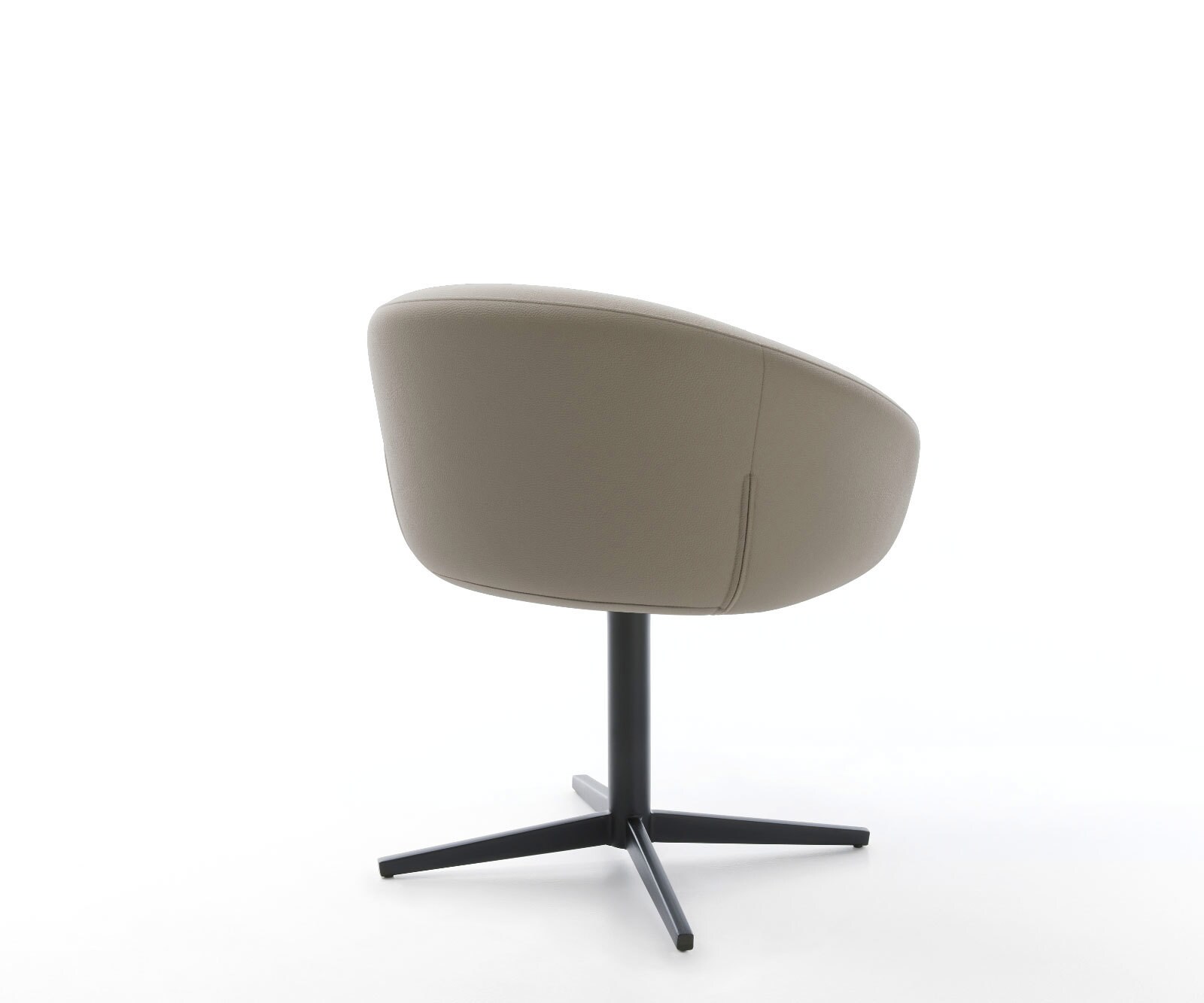 Drehstuhl Vinka-Flex mit Armlehnen Echt-Leder Schlamm Fußkreuz Schwarz 360° drehbar Taschenfederkern 5