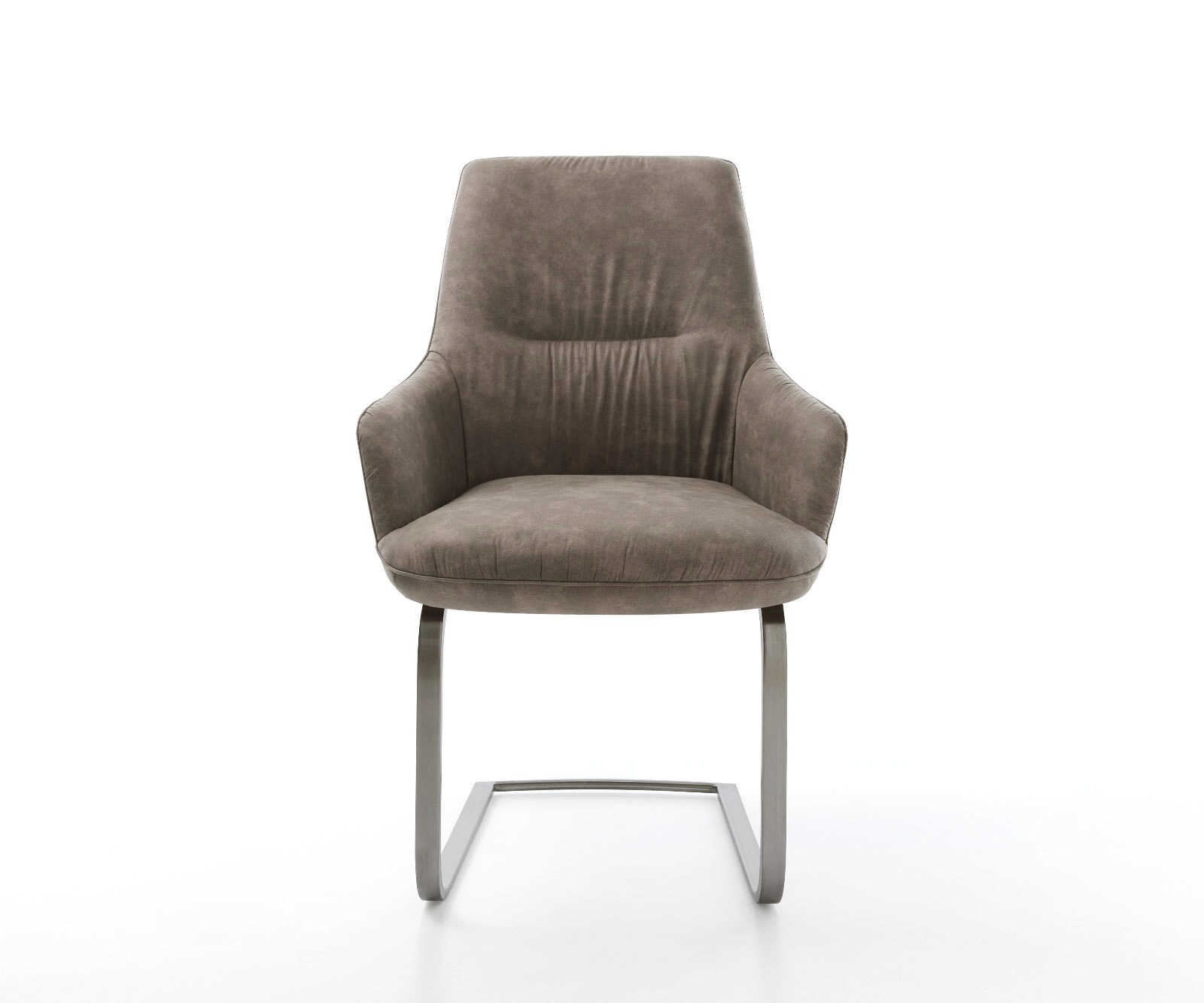 Cantilever Zelia-Flex mit Armlehnen microvelours taupe vintage pied cantilever plat grafiete ressorts ensachés 1