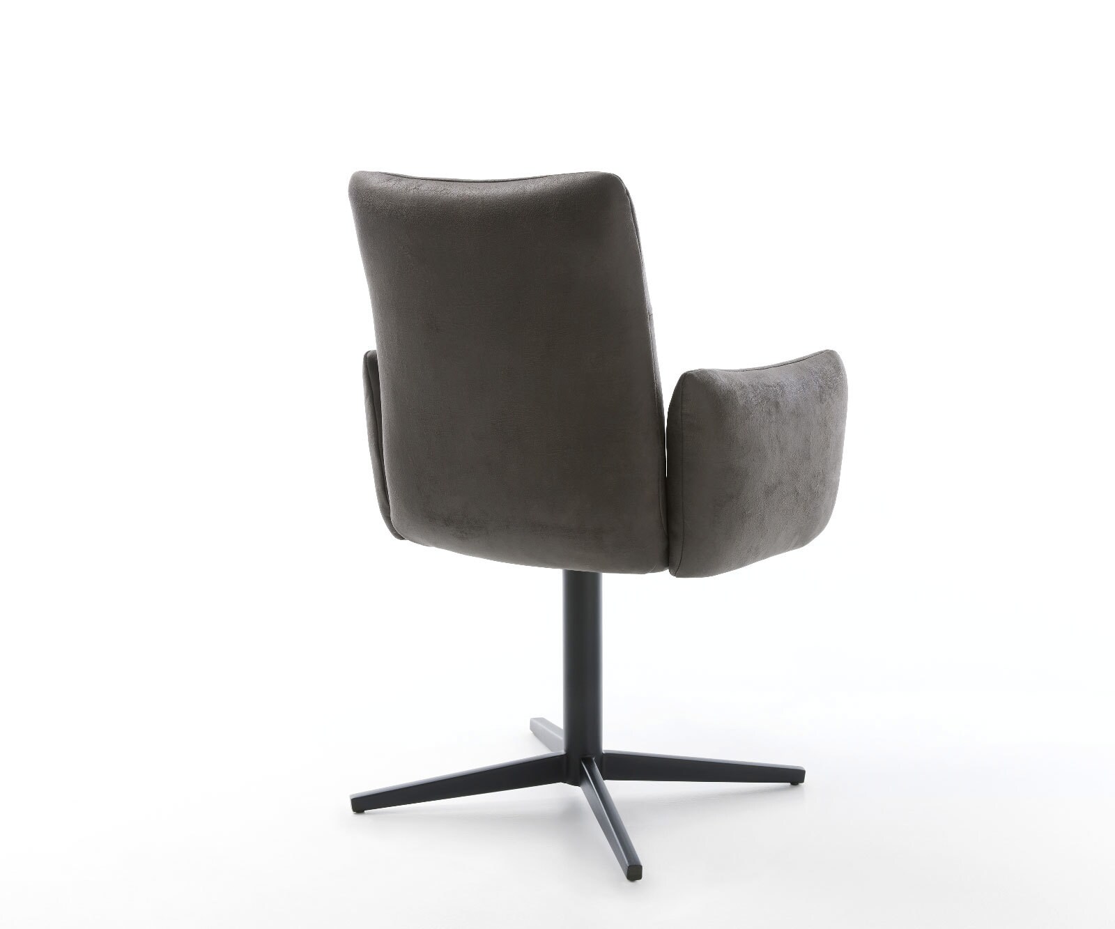 Chaise-pivotante Jova-Flex avec accoudoirs microvelours anthracite vintage pied de chaise 4 branches noir pivotement sur 360° ressorts ensachés 5