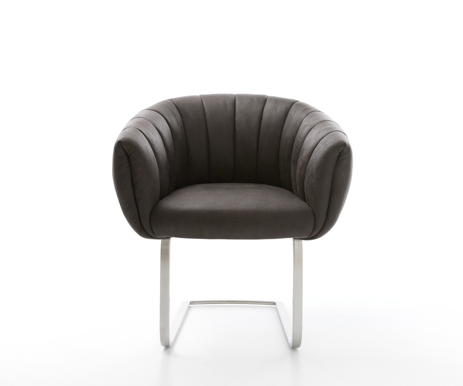 Freischwinger Jada-Flex Mikrofaser Anthrazit Vintage Freischwinger flach Edelstahl Taschenfederkern 2