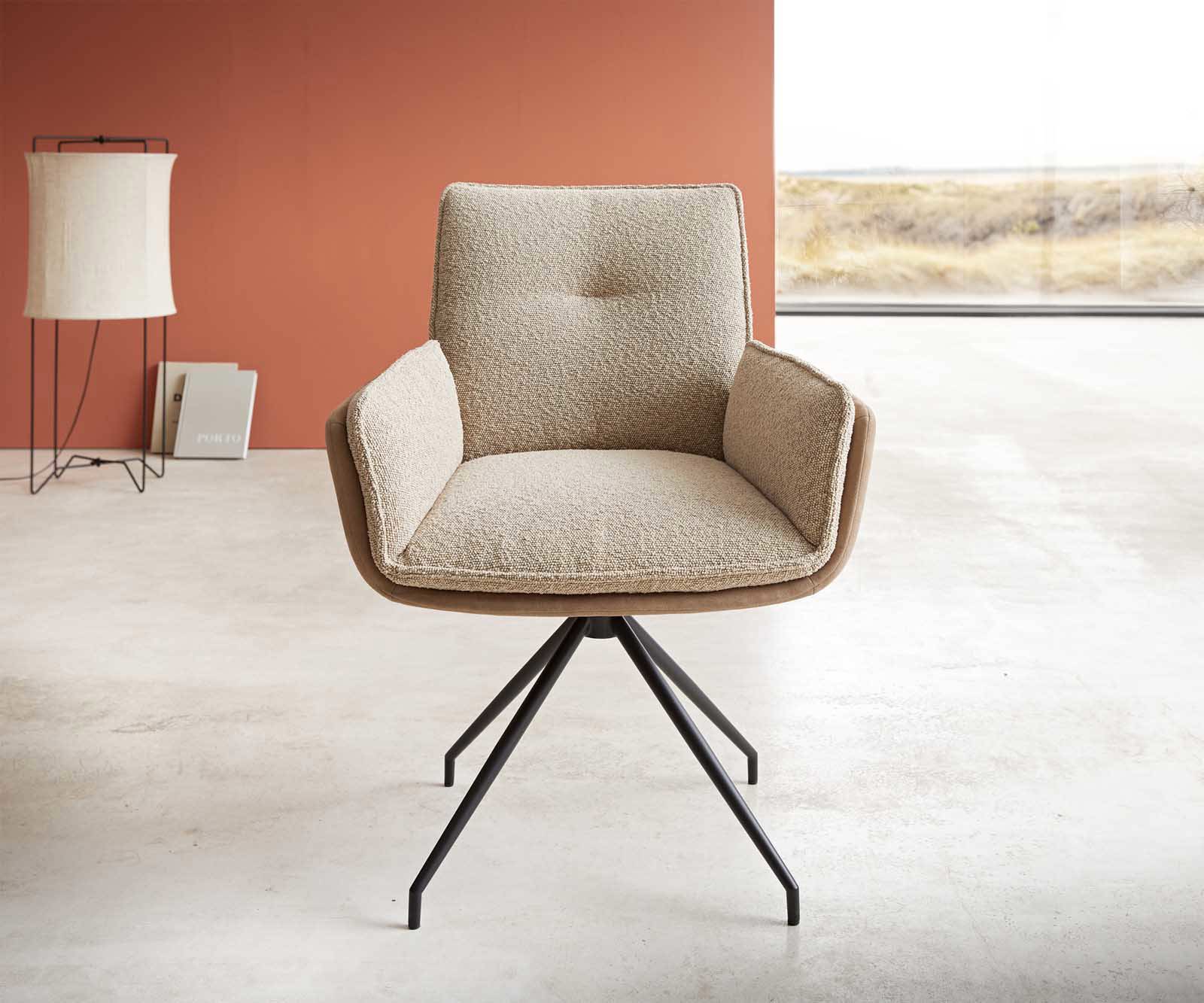 Drehstuhl Nela-Flex Materialmix Schlamm Kreuzgestell konisch Schwarz 180° drehbar 1 Drehstuhl Nela-Flex Materialmix Schlamm Kreuzgestell konisch Schwarz 180° drehbar 1