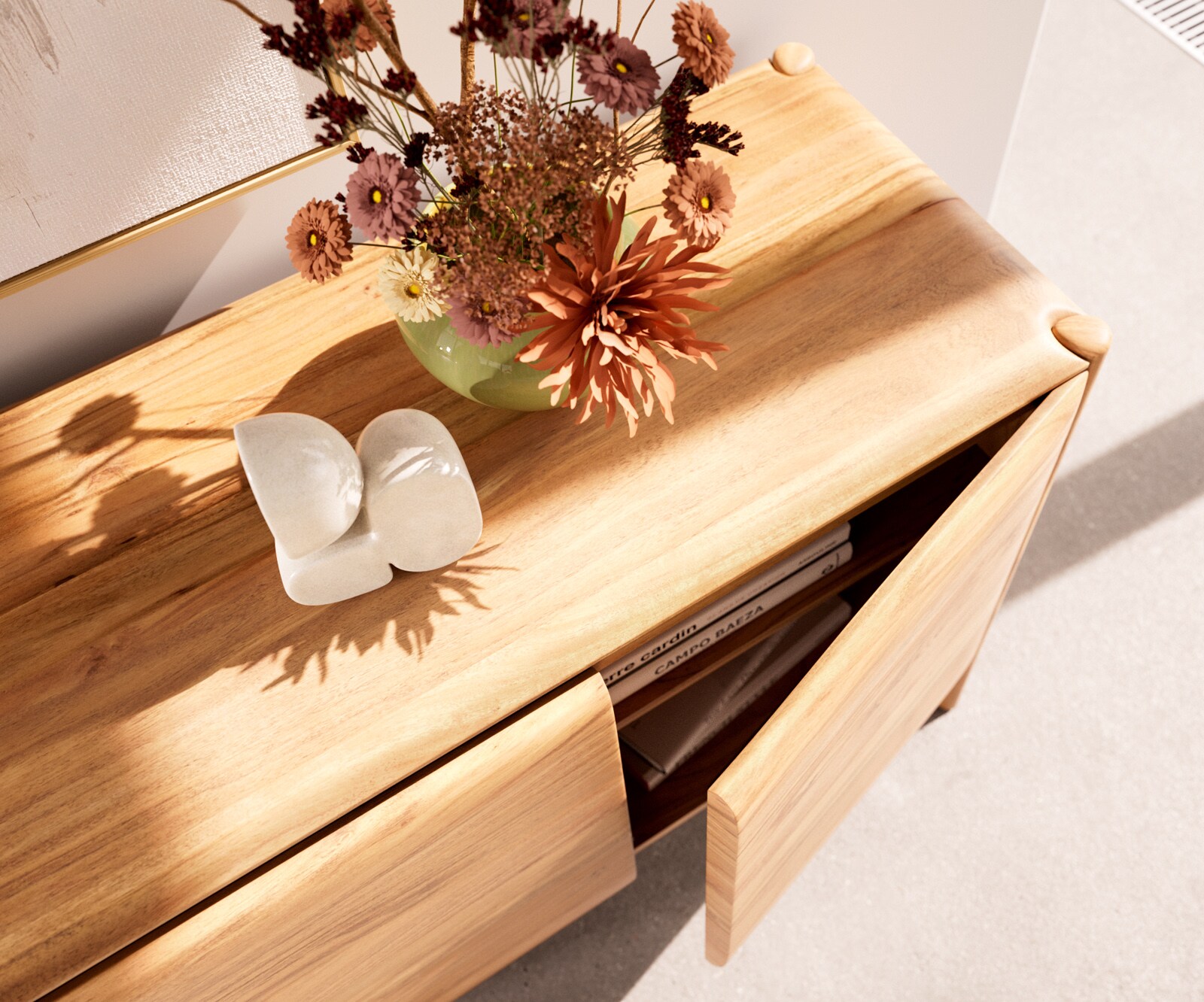 Sideboard Simcha 175 cm Akazie Natur 4 Türen 4