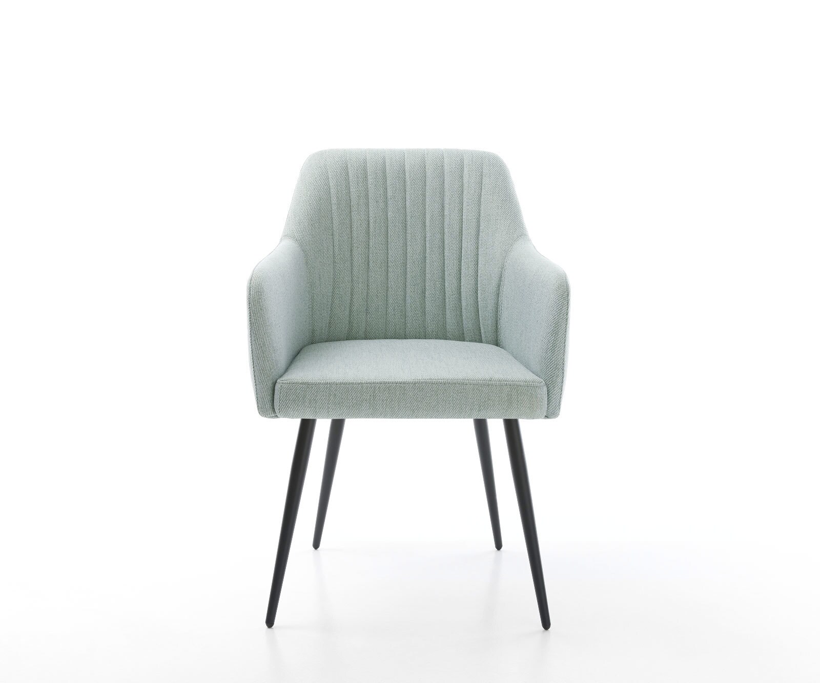 Chaise-de-salle-à-manger Greg-Flex rayures Vert menthe 4 pieds coniques noir ressorts ensachés 2