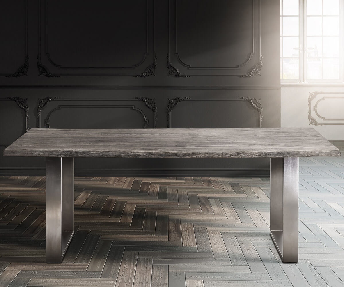 Esstischplatte Edge 220x100cm XL Akazie Platin Live-Edge 4 Esstischplatte Edge 220x100cm XL Akazie Platin Live-Edge 4