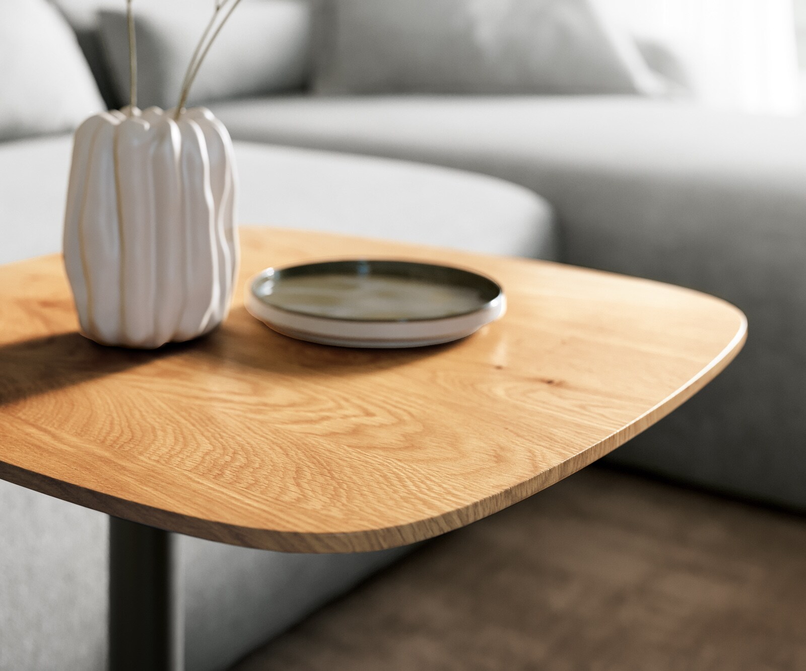 Couchtisch Edge Boot 50x50 cm Eiche Natur Schweizer Kante Eleny Metall Schwarz 5