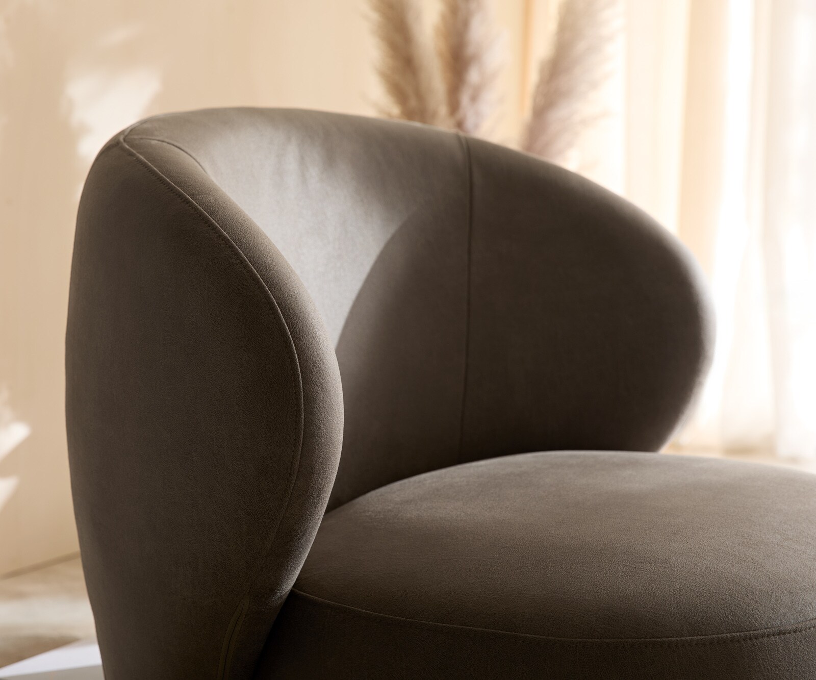 Loungesessel Pulo 80x80 cm Mikrofaser Taupe Vintage 4