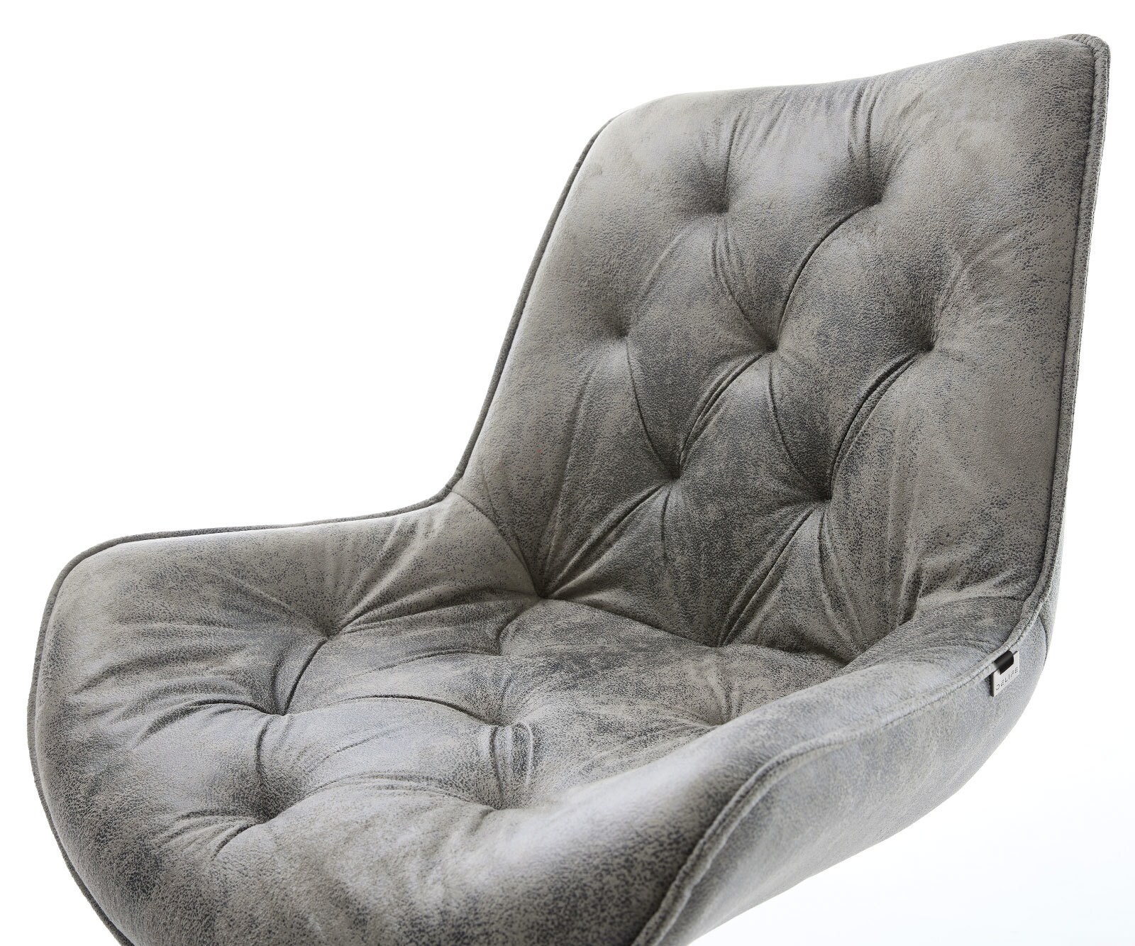 Chaise-pivotante Taimi-Flex microvelours gris antique pied croisé large noir pivotement sur 360° fonction bascule 3