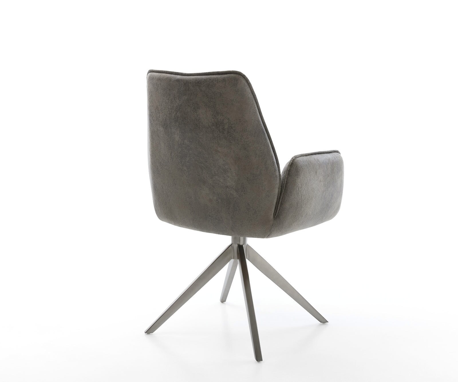 Chaise-pivotante Zoa-Flex microvelours gris antique pied croisé large grafiete pivotement sur 360° fonction bascule ressorts ensachés 4