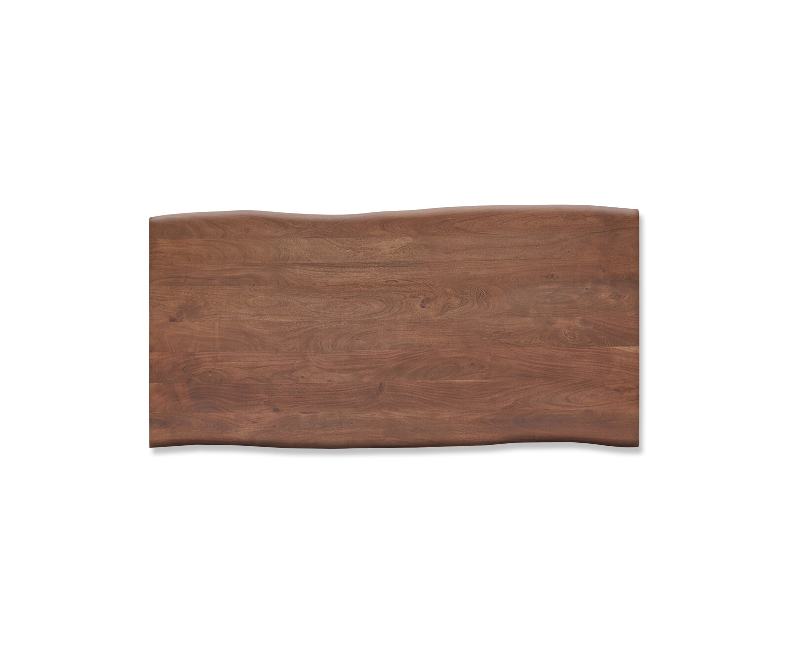 Table-à-manger Edge 200x100cm acacia marron acier inoxydable argent incliné Live-Edge 3