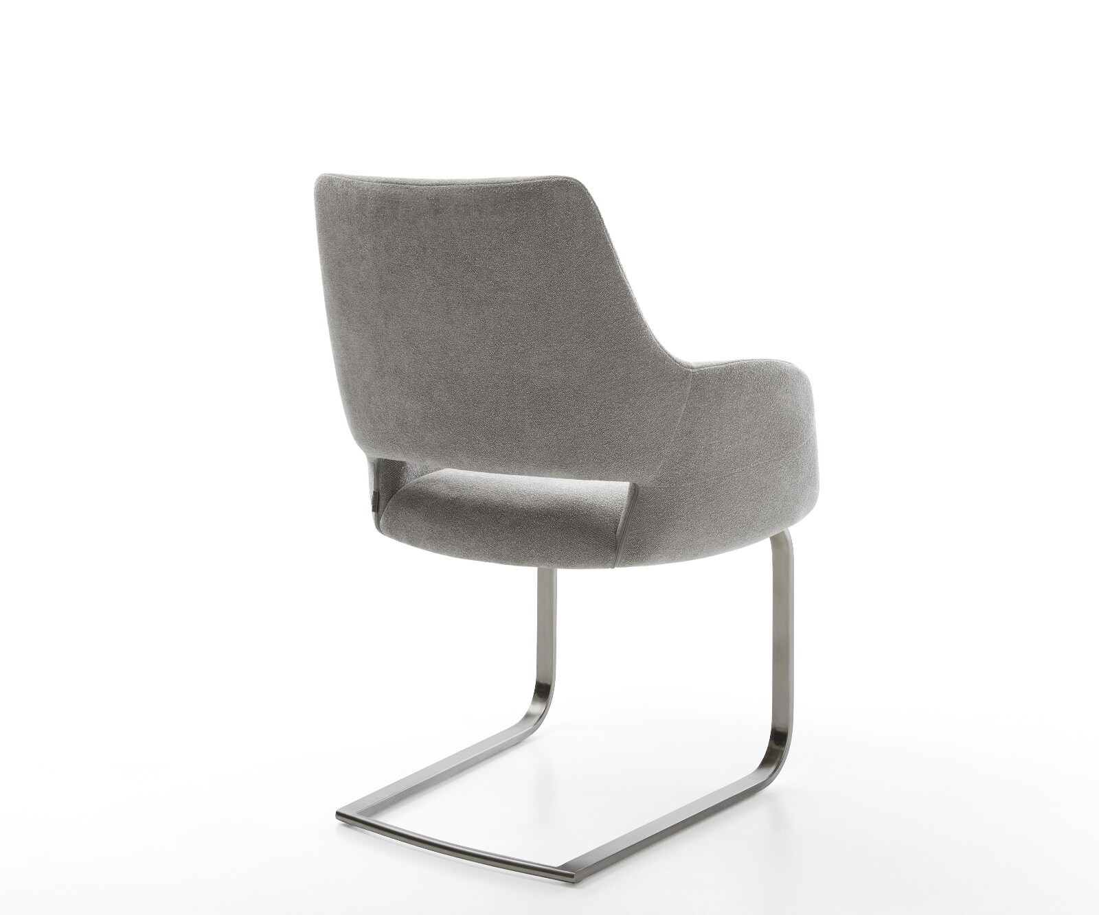 Freischwinger Yago-Flex mit Armlehnen Strukturstoff Soft Grau Freischwinger flach Graphit Taschenfederkern 4