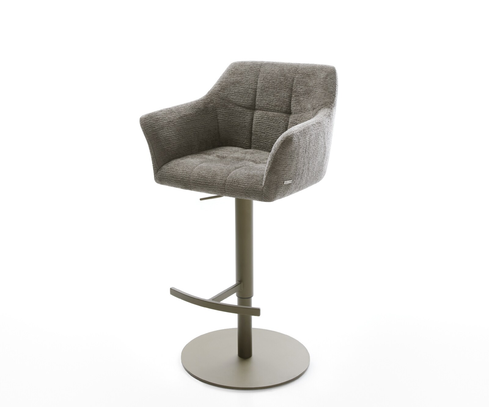 Chaise-de-bar Yulo-Flex Bouclé doux Boue Pied pivotant réglable en hauteur couleur titane Couleur titane