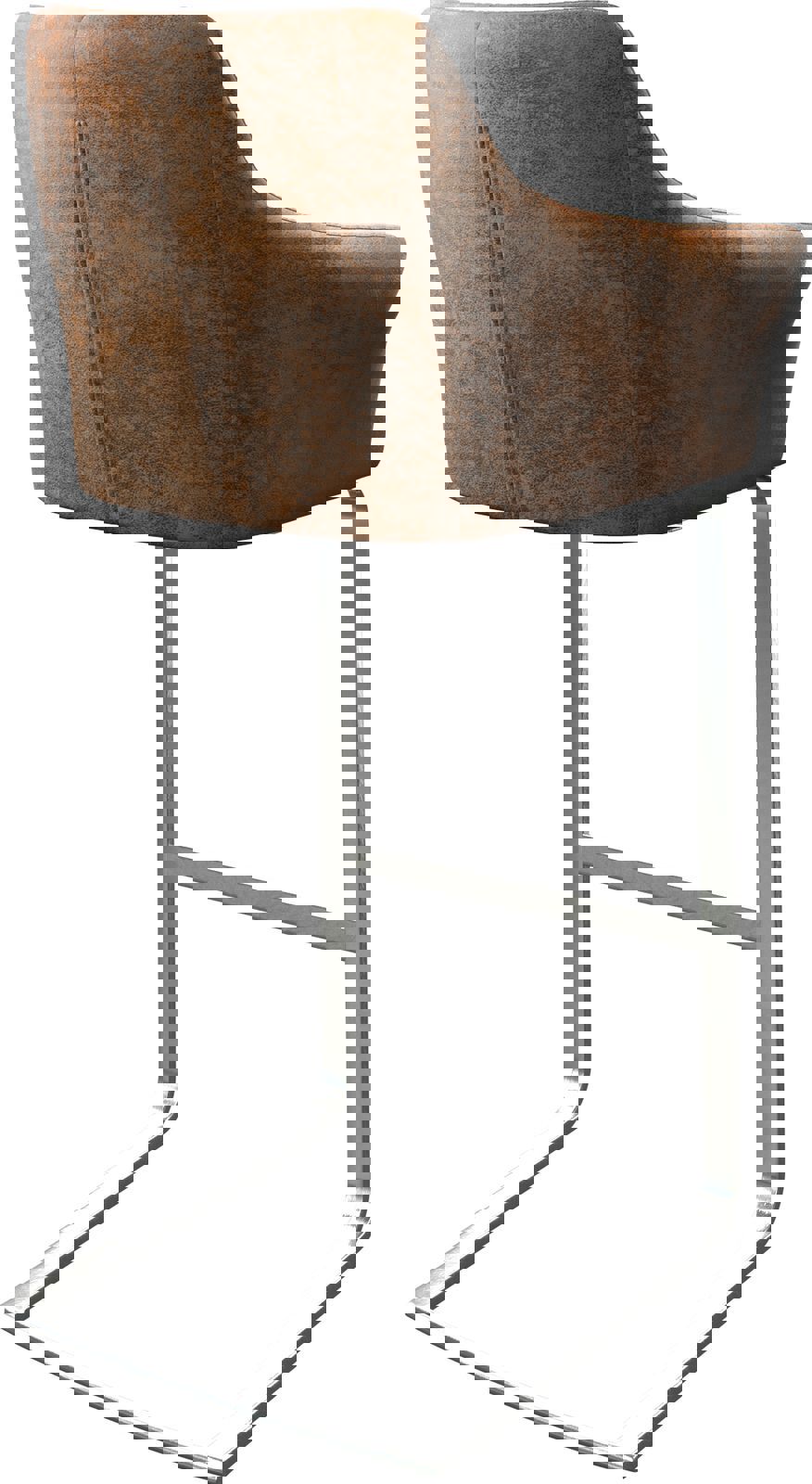 Barstuhl Yulo-Flex Vintage Braun Freischwinger flach Edelstahl 4 Barstuhl Yulo-Flex Vintage Braun Freischwinger flach Edelstahl 4